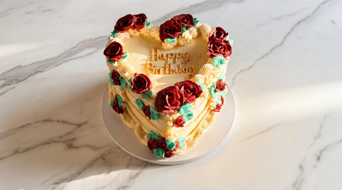 Vintage Heart Cake